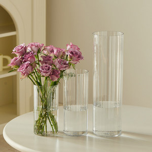 Vase Cylindrique en Acrylique Transparent Incassable, Design Minimaliste et Moderne pour Arrangements Floraux Luxueux, Grande Taille - Product Image 4