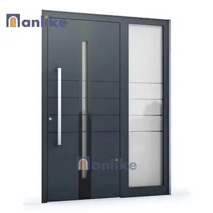 Anlike Résidence Maison double Portail isolé étanche Noir Autres portes Sécurité extérieure Porte d'entrée en aluminium