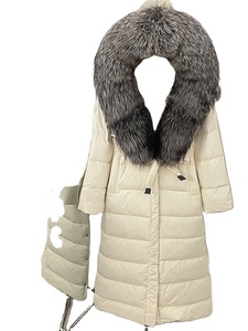 Nouvelle veste d'hiver en duvet pour <span class=keywords><strong>femme</strong></span> avec col en fourrure de renard 2026, <span class=keywords><strong>longue</strong></span>, sous le genou, à lacets, taille cintrée, amincissante - Product Image 6