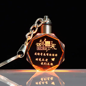 Khóa móc chìa khóa hình bát giác/chữ nhật bằng thủy tinh pha lê, in logo tùy chỉnh, bán buôn từ nhà máy, có đèn LED - Product Image 3