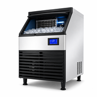 Machine à glaçons commerciale avec fenêtre transparente, production de 115 à 145 kg par jour, refroidissement par air, capacité de stockage de 40 kg, pour restaurant