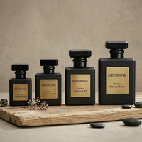 Flacon de parfum en verre plat noir mat 20ml 30ml 50ml 100ml, flacon pulvérisateur vide avec boîte en papier, emballage OEM ODM