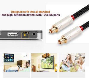 Tùy chỉnh sợi quang âm thanh <span class=keywords><strong>SPDIF</strong></span> kỹ thuật số khuếch đại công suất cáp PVC Áo khoác RCA kết nối cho HIFI âm thanh <span class=keywords><strong>5.1</strong></span>/7.1 cổng vuông - Product Image 5