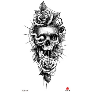 Pegatinas de Tatuaje Realistas de Calavera India para Medio Brazo, Papel de Película PET Ecológico, Impermeable, Diseños Geométricos Personalizados - Product Image 4