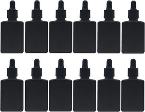 Nuevo Envase de Vidrio Esmerilado Negro Mate de 30ml 50ml 100ml para Suero para el Cuidado de la Piel, Aceite Esencial, con Gotero, Personalizable con Logotipo - Product Image 2