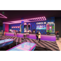 Comptoir de bar personnalisé tout-en-un de style néon pour centre de divertissement commercial, salle de bowling, centre de jeux, restaurant