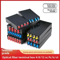 Kotak Terminal Serat Optik 4-inti 8-port 12-port SC/FC/LC/ST Kabel Pigtail Full Matching Kotak Serat Terpadu Tipe Snap Desktop