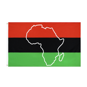 Drapeau Johnin en gros, 100% polyester, doux, EN-71, sans AZO, en stock, 3x5 pieds, UNIA, drapeau <span class=keywords><strong>pan</strong></span>-africain, afro-américain - Product Image 3