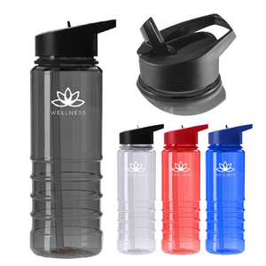 BPA Free Reusable Plastic Water Bottle with Flip Top Lid Sports Water Bottle for Gym Fitness Outdoor Use Easy to Carry - Product Image 1