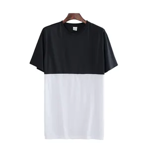 Chine Fabricant 100% Coton Hommes T-shirt À Manches Courtes Noir Et Blanc T-shirt Pour Les Hommes