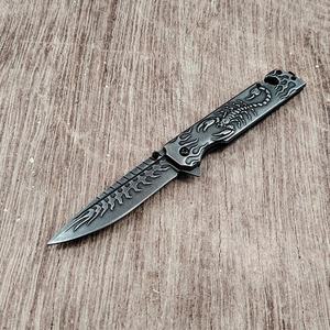มีดพับ Scorpion Relief Stone Wash ด้ามสแตนเลส ปรับแต่งได้ ระดับ OEM สำหรับ DIY EDC และแคมป์ปิ้ง - Product Image 2