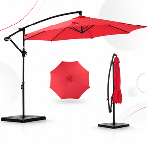 Parasol de terrasse déporté de 3 mètres pour extérieur, 8 baleines, inclinaison réglable, protection UV, idéal pour le jardin - Vente en gros - Product Image 1