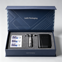 Boîte cadeau de rasoir pour homme avec logo personnalisé, boîte en carton argenté de luxe, emballage pour lame de rasoir