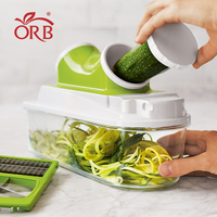 ORB Kitchen 12-in-1 Handmatige Groentehakker Fruit Snijder Uiensnijder Groentesnijder Snijder Roestvrijstalen Messen 2L Capaciteit