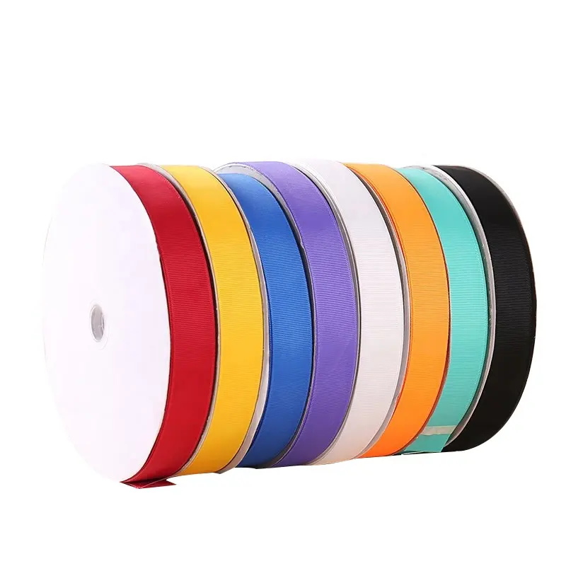 Kustom Double Face Grosgrain Grain 3-100Mm 196 Pita Warna Solid Personalisasi Pabrik Pita Grosgrain 3Cm untuk Kemasan