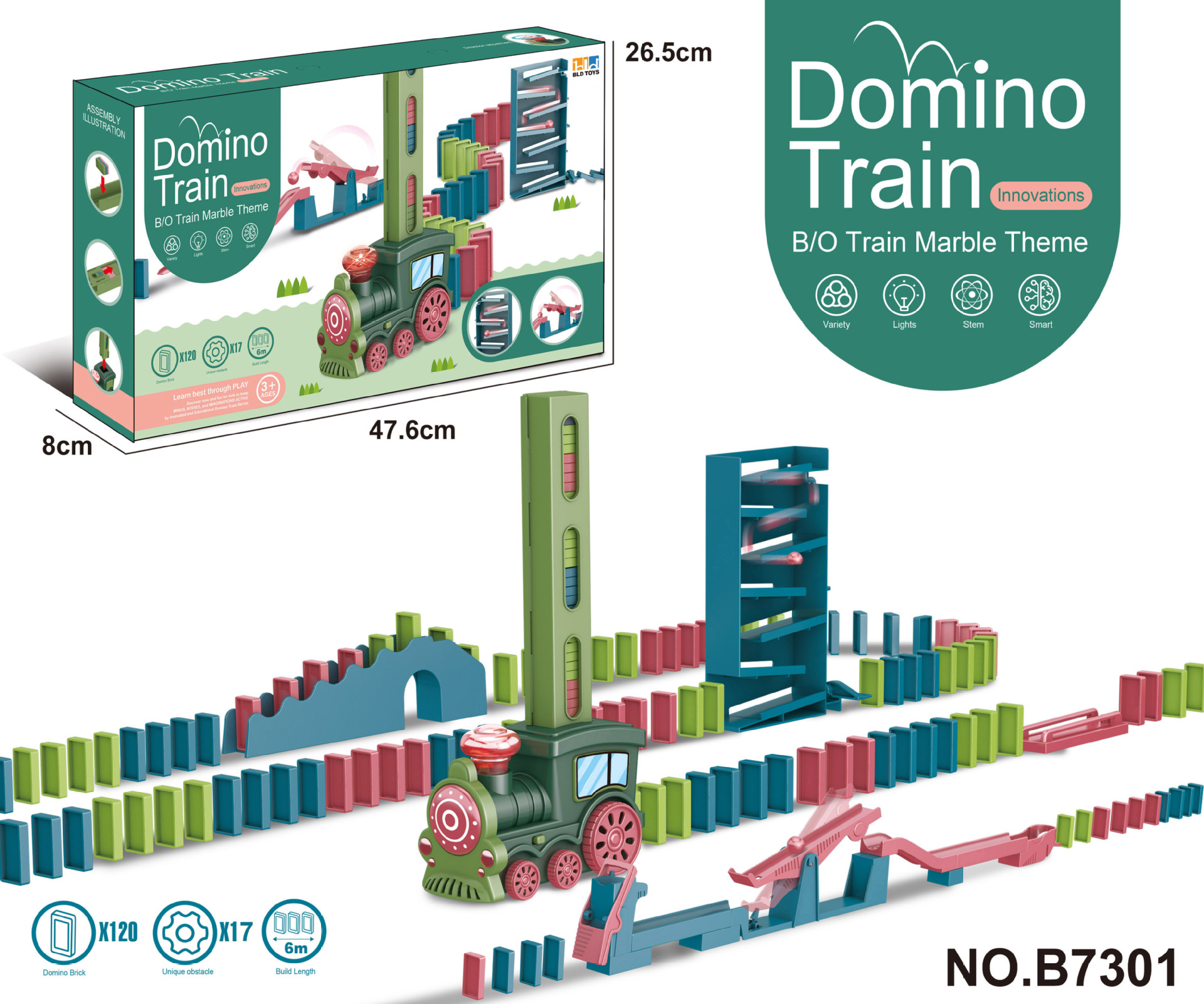 Train vert jungle (série Bead Bounce) Style B