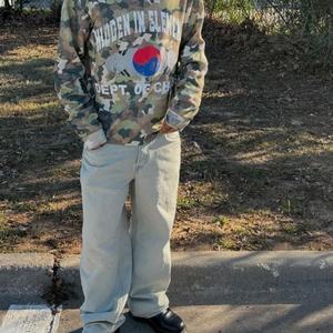 Camiseta de Manga Larga con Estampado DTG Completo, Estilo Vintage, Lavado Personalizado, Corte Holgado, Gruesa, de Algodón, con Diseño de Camuflaje y Textura Waffle Térmica - Product Image 2