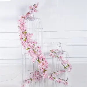 E07443 Wholesale Fake Hanging Plants 180CM Cherry Flower Garland Artificial Hanging Flower for Home Hotel Wedding Decor