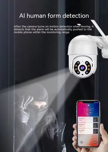 Kamera pengawas nirkabel, kamera kubah 360 derajat 2mp 1080p Wifi luar ruangan, pelacak gerakan malam warna - Product Image 4