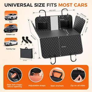Extensor de Asiento de Coche <span class=keywords><strong>para</strong></span> <span class=keywords><strong>Perros</strong></span> con Base Rígida, Capacidad de Carga de 400 lb, Espacio Ampliado, Impermeable, Hamaca de Oxford 600D con Ventana de Malla Transparente - Product Image 6