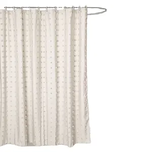 Современные полиэфирные текстурированные ткани моющиеся наборы для ванной комнаты Роскошные занавески для душа 72x72