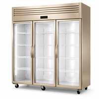 3-deurs glazen koelvitrine voor fruit en dranken, met dubbele koeling (lucht & direct) 2-8 ℃   Supermarkt