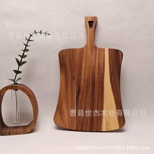 Planche à steak en bois Shijie, forme irrégulière avec poignée, plateau de service de cuisine de qualité alimentaire - Product Image 1