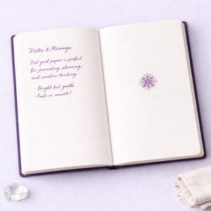 Diario LABON con Copertina Rigida in Tessuto Viola, Medaglione Mandala in Lamina d'Oro, Cerchio di Pizzo Vintage, Regalo - Product Image 5