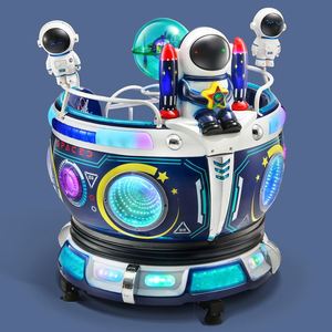 Manège pour enfants à monnayeur, modèle MP5, avec module spatial, voiture jouet, tasses étoiles rotatives et élévatrices, et balançoire double - Product Image 5