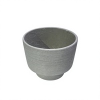 Pot de fleurs moderne pour plantes succulentes, gris foncé mat, texture poreuse brossée horizontale, en résine de poudre de pierre, imitation béton, pour intérieur et extérieur