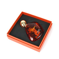 Boîte-cadeau en carton orange faite à la main de luxe pour l'emballage de bouteille en verre de parfum EVA Insert Sponge Liner Matt Lamination Printing
