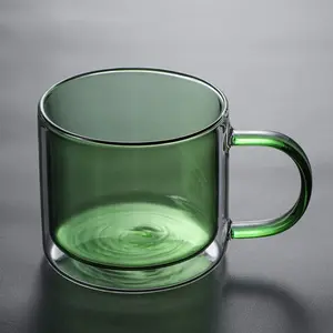 Стеклянная чашка для кофе с двойными стенками и логотипом на заказ, 9 унций