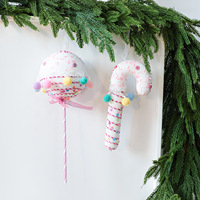 Ornements de Noël en mousse macaron de haute qualité, imperméables, personnalisés, en forme de crème glacée et de bonbons, décorations pour sapin de Noël et fenêtre de maison