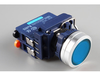 Huaqingjun bleu Led Transparent bouton de réinitialisation tête métallique NC bouton poussoir interrupteur pour PLC