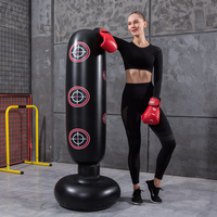 Colonne de frappe gonflable autoportante en PVC pour enfants 1,6 m – Jouet d'entraînement de boxe anti-stress