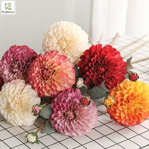 Flor de Dalia Artificial de Seda en Oferta, 2 Cabezas, Multicolores, Centro de Mesa para el Hogar, Decoración para Bodas, Fiestas y Hoteles - Product Image 3