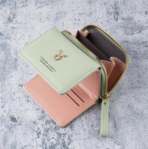 New Women's Fashion Wallet PU Leather Short Zipper & Hasp Waterproof Coin <b>Purse</b> Triple Fold Buckle Card Bag Polyester Daily Use - Product Image 5