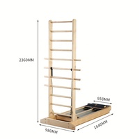 Plateforme de Pilates Double Rail en Érable, Équipement d'Entraînement Robuste pour la Maison et les Studios Commerciaux, Idéale pour les Entraînements de Renforcement Musculaire et d'Étirement