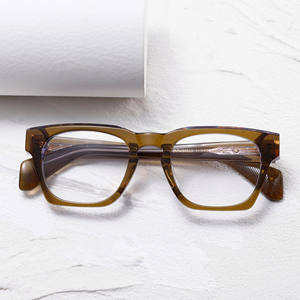Full Rim Rectangle <b>Eyeglasses</b> <b>Frames</b> Solid Color Anti-Uv Vision Correction Adult Unisex Lightweight Resin Lens - Product Image 6