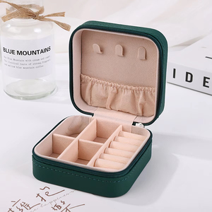 Caja de Almacenamiento de Una Sola Capa, Caja de Joyería de Cuero para Viaje, Color Negro Clásico, Blanco Puro, Rosa Moderno - Product Image 4