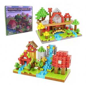 Cubes de construction magnétiques industriels Happy Farm, jouets éducatifs sensoriels STEM, blocs de construction en plastique, jouets créatifs à empiler - Product Image 1