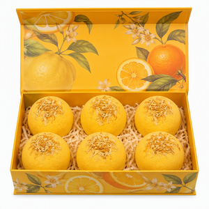 Set <span class=keywords><strong>de</strong></span> 6 Bombas <span class=keywords><strong>de</strong></span> Baño Efervescentes con Extracto <span class=keywords><strong>de</strong></span> Cítricos, 160g, Hechas a Mano con Ingredientes Vegetales, Decoradas con Flores Secas, Refrescantes y Aromáticas, en Caja <span class=keywords><strong>de</strong></span> Regalo, OEM - Product Image 1