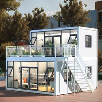 Casa Contenedor Modular Prefabricada de Acero de Lujo 20/40 pies, Edificio de Oficinas Prefabricado Moderno y Confortable Modificado