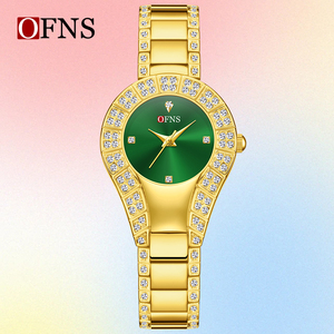 Montre à quartz pour femme OFNS 7219, cadran en alliage effet soleil, étanche, montre-bracelet tendance - Product Image 2