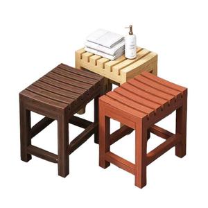 Tabouret de douche pour salle de bain, imperméable, antidérapant, en bois massif, multifonctionnel, pour personnes âgées et femmes enceintes - Product Image 5
