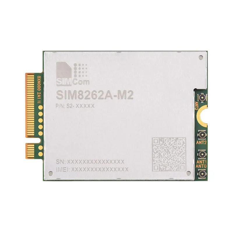 SIMCOM SIM8262A-M2 3GPP R16 Snapdragon X62 5G Sub-6G NSA SA M.2 Module multibande LTE WCDMA avec récepteur GNSS 2.4Gbps