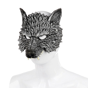 Usine <span class=keywords><strong>Nouveau</strong></span> Design Halloween Demi Visage <span class=keywords><strong>Loup</strong></span>-<span class=keywords><strong>Garou</strong></span> Voile Écologique Populaire Animal Voile pour Party Bar Danse - Product Image 2