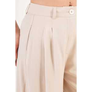 Pantalones de Mujer Beige al por Mayor, Plisados, con Doble Bolsillo, Corte Holgado, Transpirables, Estilo Coreano, Talla XL - Product Image 2