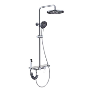 Sistema doccia quadrato cromato a manico singolo da bagno in acciaio inossidabile con nebbia a pioggia Set doccia termostatica a pioggia - Product Image 2