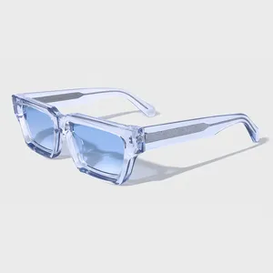 Yeetian thời trang UV 400 Chất lượng cao cổ điển unisex rõ ràng dày Acetate Eyewear Nylon lens thương hiệu hình chữ nhật Kính mát